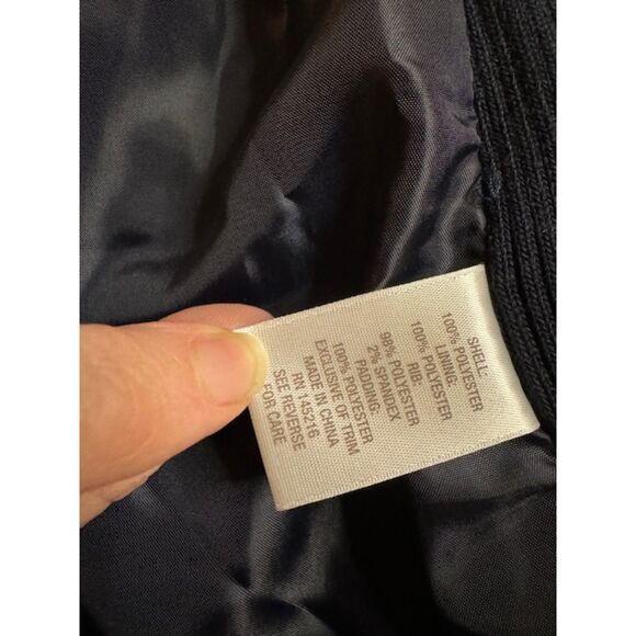 Down Puffer Vest Dress Barns Womens Fitted Quilted Navy Zip  Size Small - Picture 8 of 8